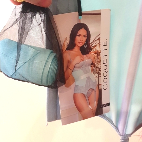NEW Coquette Size M (approx 12) Misty Light Blue Bustier - Picture 7 of 9